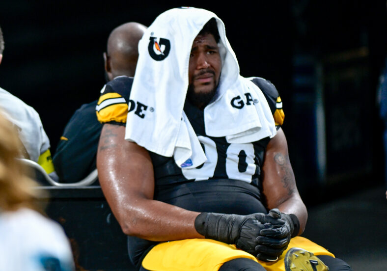 Steelers defensive tackle Derrick Harmon