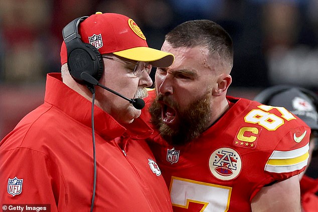 It is not the first time Kelce and Reid have become embroiled in a furious sideline showdown