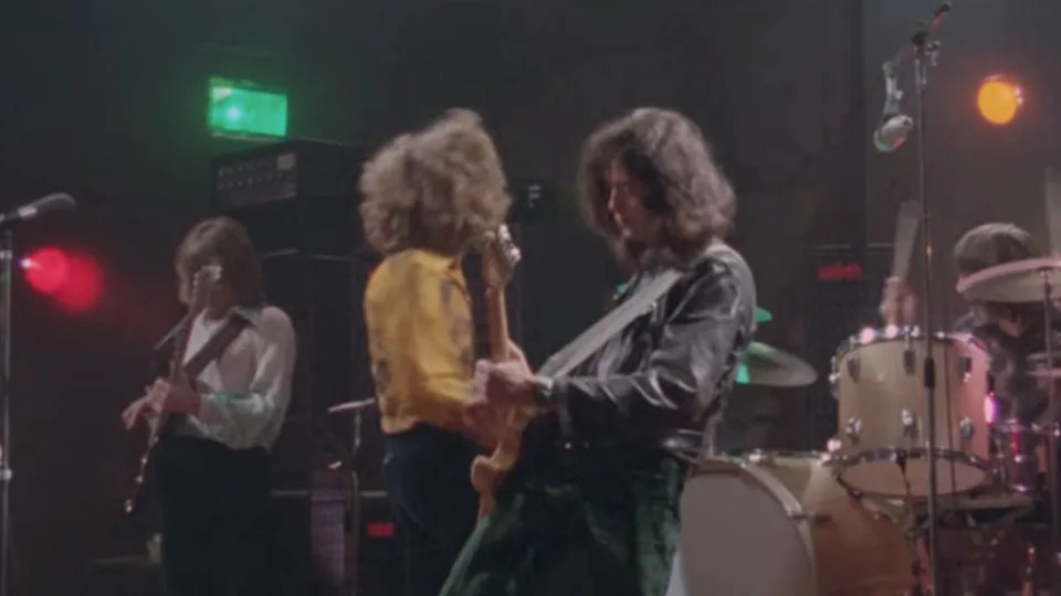  Led Zeppelin performing together in archival concert footage. 