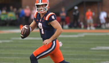 Illini QB Luke Altmyer is working in his own pocket awareness
