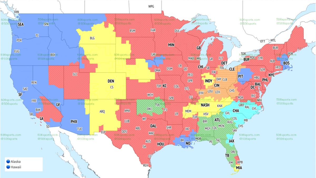 NFL Week 1 television maps: Commanders vs. Giants