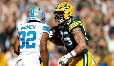 Lions elevate linebacker for Bears showdown; Brian Branch, Jameson Williams fined