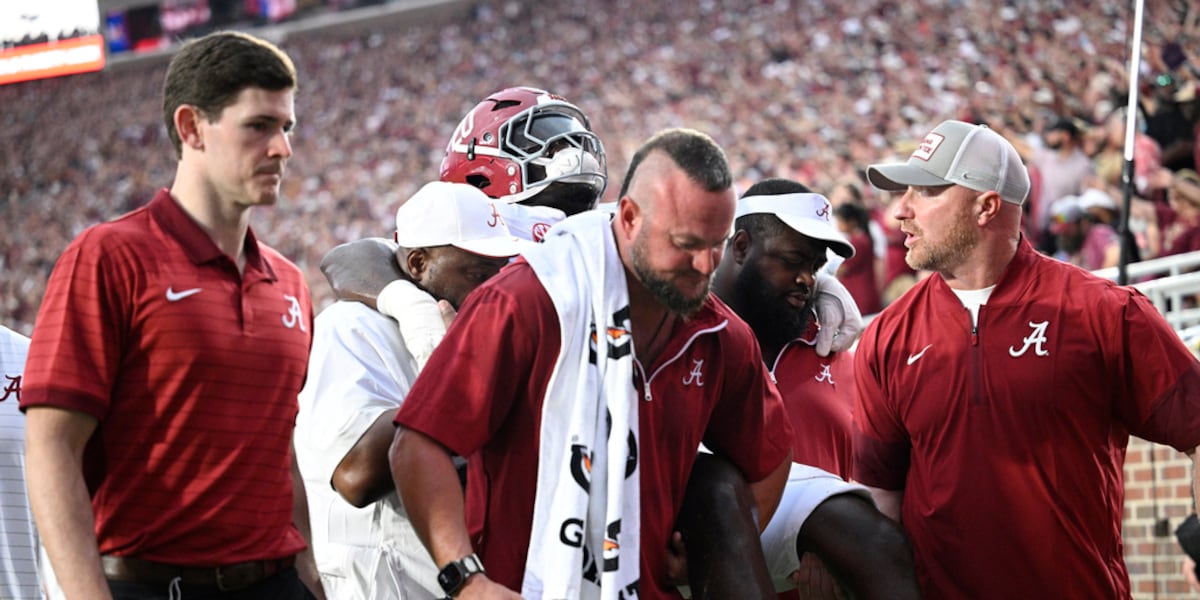 Alabama linebacker Jah-Marien Latham hospitalized after neck injury in practice
