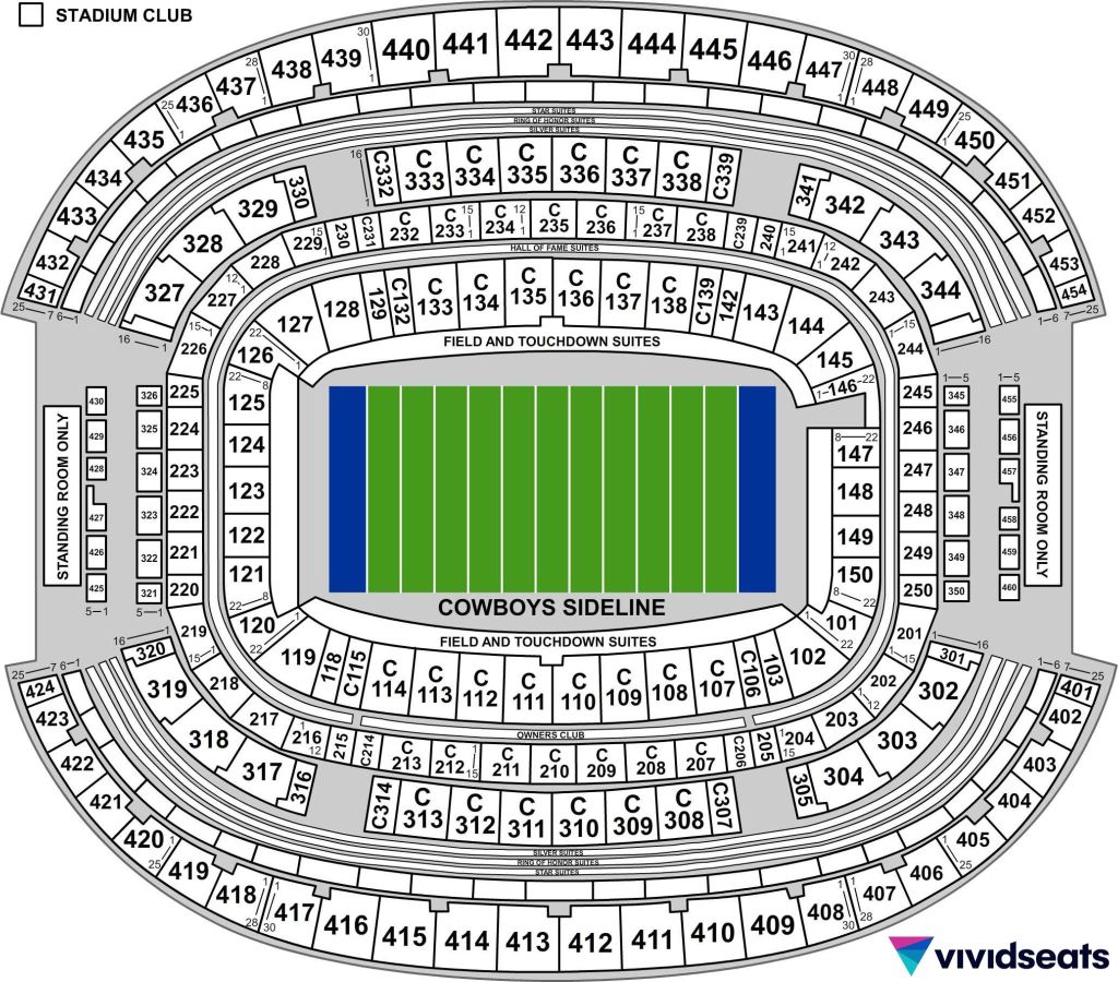 A map of Arlington, TX's AT&T Stadium.