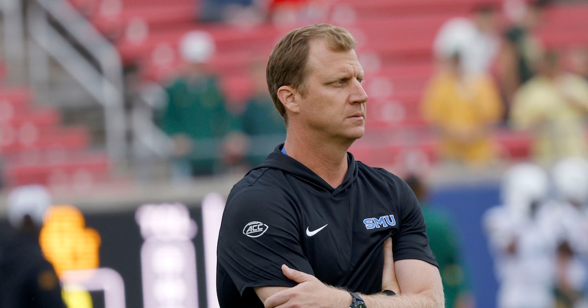 SMU head coach Rhett Lashlee responds to reports tying him to Arkansas job