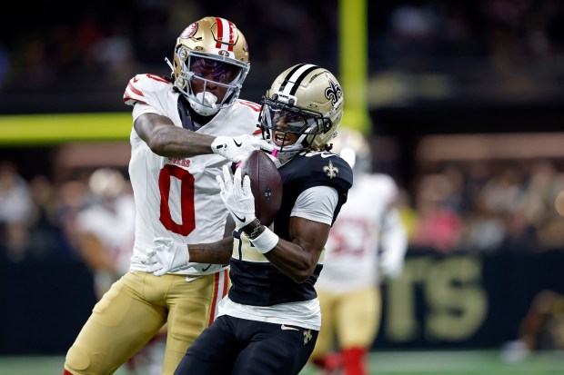 New Orleans Saints wide receiver Rashid Shaheed (22) makes a...