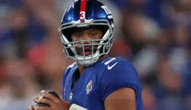 Why is Russell Wilson not playing for Giants vs Chargers today in Week 4 of 2025 NFL season?