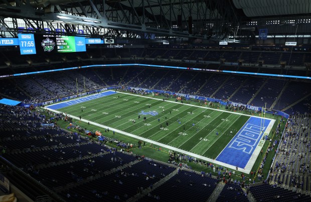 Fans begin reaching their seats before a Lions-Bears game at Ford Field on Sept. 14, 2025, in Detroit. (John J. Kim/Chicago Tribune)