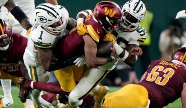 Commanders' Jayden Daniels is not on the field for the start of practice Friday