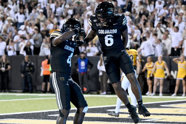 University of Colorado Buffaloes, Colorado wide receiver Omarion Miller (4)...