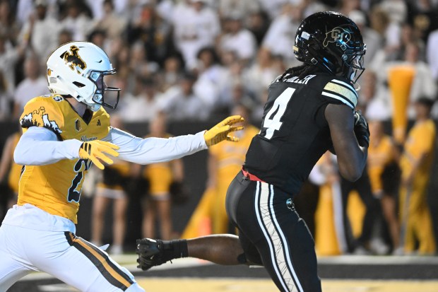 University of Colorado Buffaloes, Colorado wide receiver Omarion Miller (4)...