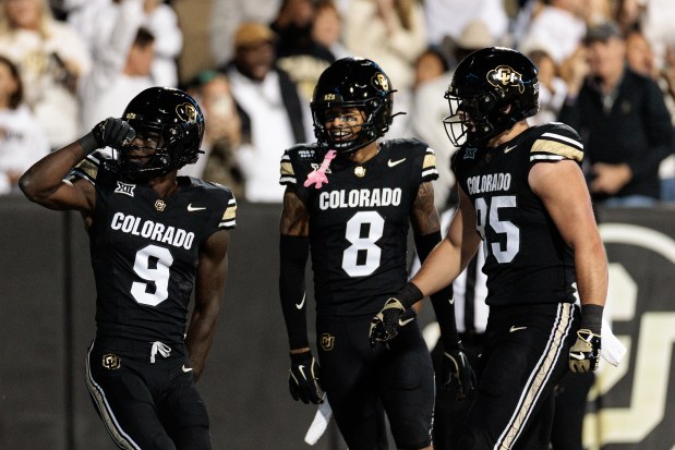 Sincere Brown #9 of the Colorado Buffaloes celebrates after scoring a touchdown during the second quarter against the Wyoming Cowboys at Folsom Field on Sept. 20, 2025 in Boulder, Colorado. (Photo by Andrew Wevers/Getty Images)