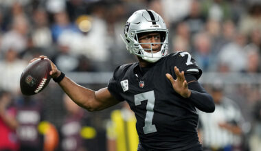 Former Seattle Seahawks QB Geno Smith Las Vegas Raiders 2025...