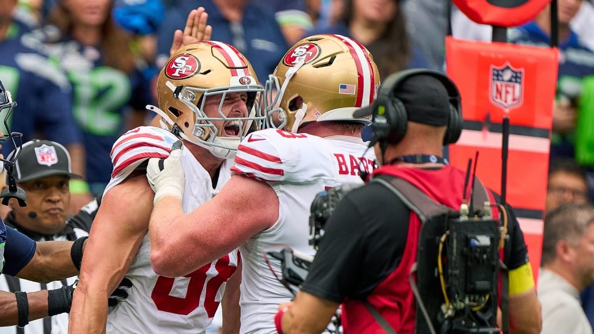 Kyle Shanahan pokes fun at Jake Tonges after first NFL catch – NBC Sports Bay Area & California