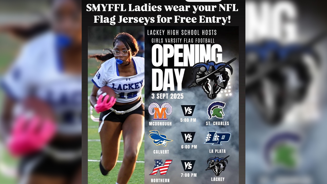 Girls Varsity Flag Football Kicks Off Tonight In Southern Maryland At Lackey And Westlake