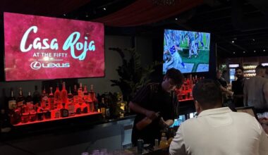 Casas Roja at the bar...