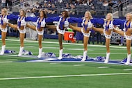 Dallas Cowboys Cheerleaders perform before an NFL preseason football game against the...