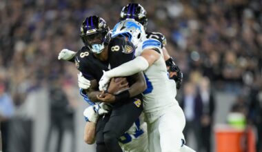Ravens pushed around, Jackson chased down in humbling 38-30 loss to Lions