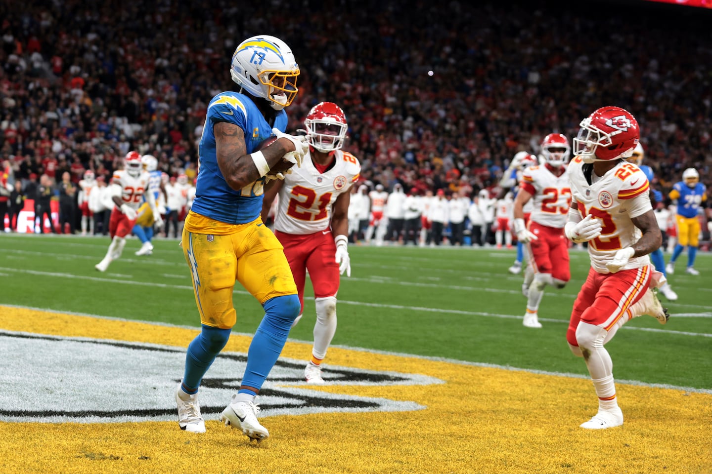 Keenan Allen and the Chargers defeated the Chiefs in Week 1 in Sao Paulo.