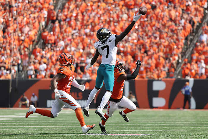 Jaguars WR Brian Thomas Jr. is trying to snap out of a sophomore slump after another costly drop
