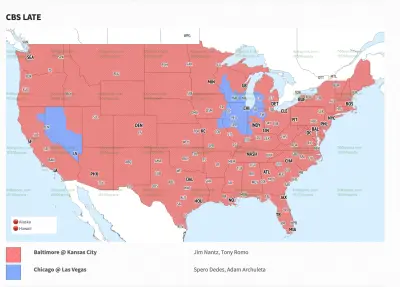 The Chicago Bears and Las Vegas Raiders play in the CBS late window, but Baltimore and Kansas City will serve as the national game. Photo: 506 Sports