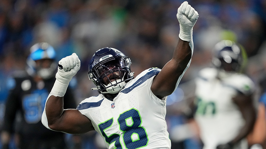 Seattle Seahawks Derick Hall celebration Detroit Lions 2024...