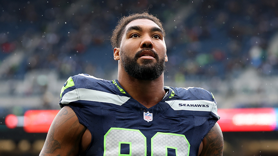 Seattle Seahawks Leonard Williams looks on 2024...