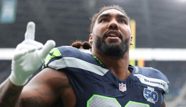 Seattle Seahawks Leonard Williams pregame Saints 2025...