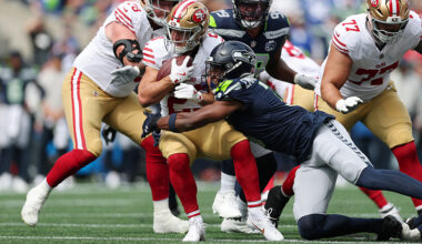 Seattle Seahawks Nick Emmanwori tackle for loss 49ers Christian McCaffrey 2025...