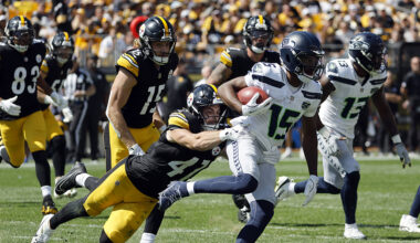 Seattle Seahawks Tory Horton punt return Pittsburgh Steelers 2025...