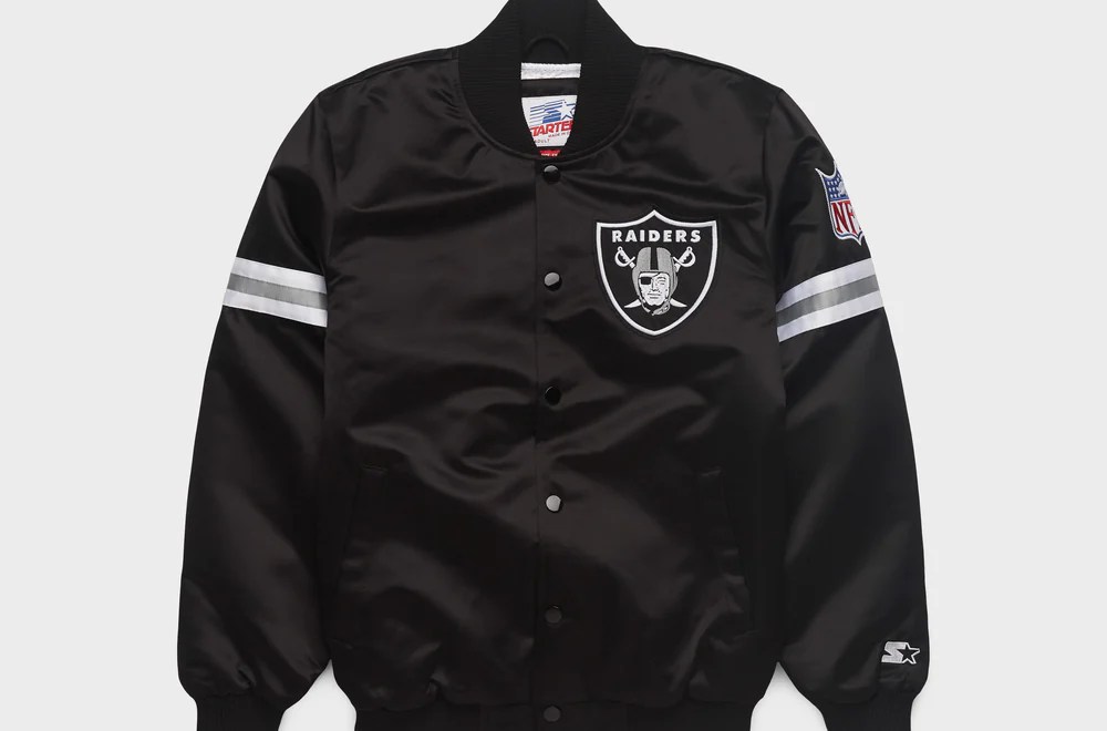 Homage X Starter Raiders Heavyweight Satin Jacket (front)