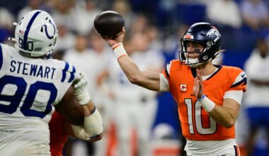 Broncos' Bo Nix, Sean Payton explain sideline interaction at Colts