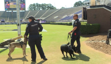 ECU gears up for season’s first home football game, introduces two K-9s for safety