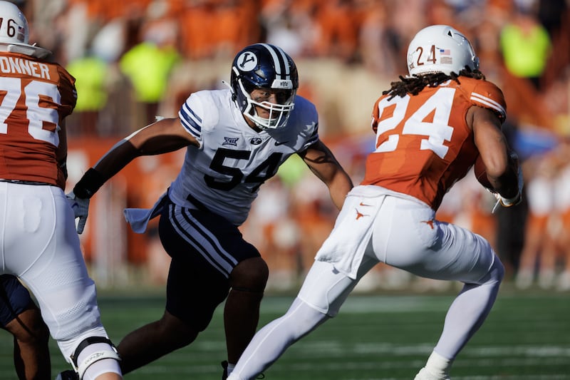 BYU linebacker Siale Esera in action against Texas Oct. 28, 2023, in Austin.
