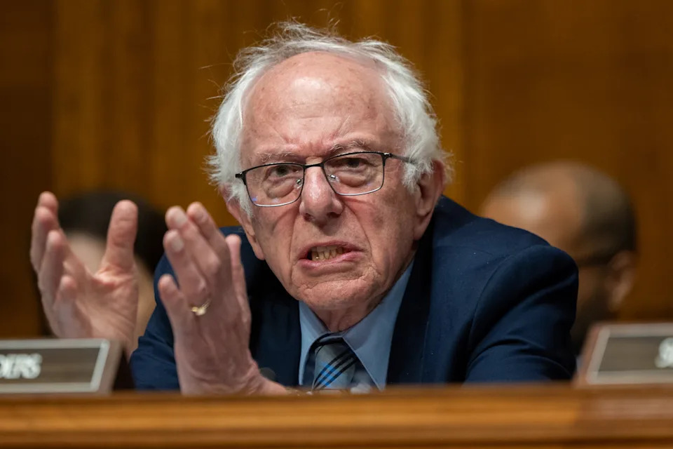 Senator Bernie Sanders joined Elizabeth Warren and colleagues in the House of Representatives raising concerns over proposed deals that would further ESPN's dominance in the sports media landscape. (Photo by Nathan Posner/Anadolu via Getty Images)
