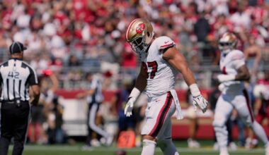 49ers' Nick Bosa exits win vs. Cardinals with knee injury, gives thumbs-down to crowd
