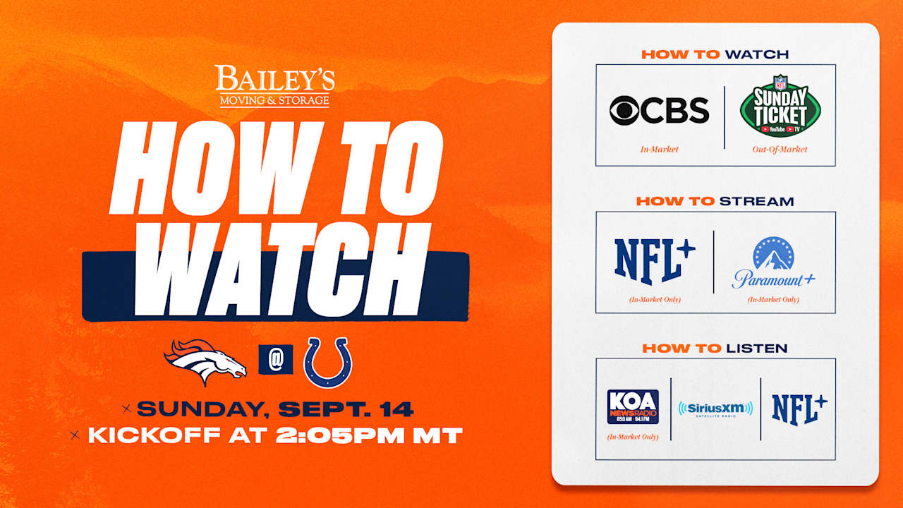 How to Watch: Broncos at Colts