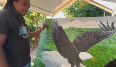 Artist's bald eagle painting celebrates Philadelphia Eagles' iconic spirit ahead of home opener