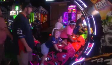 Kids playing at Dave and Buster's