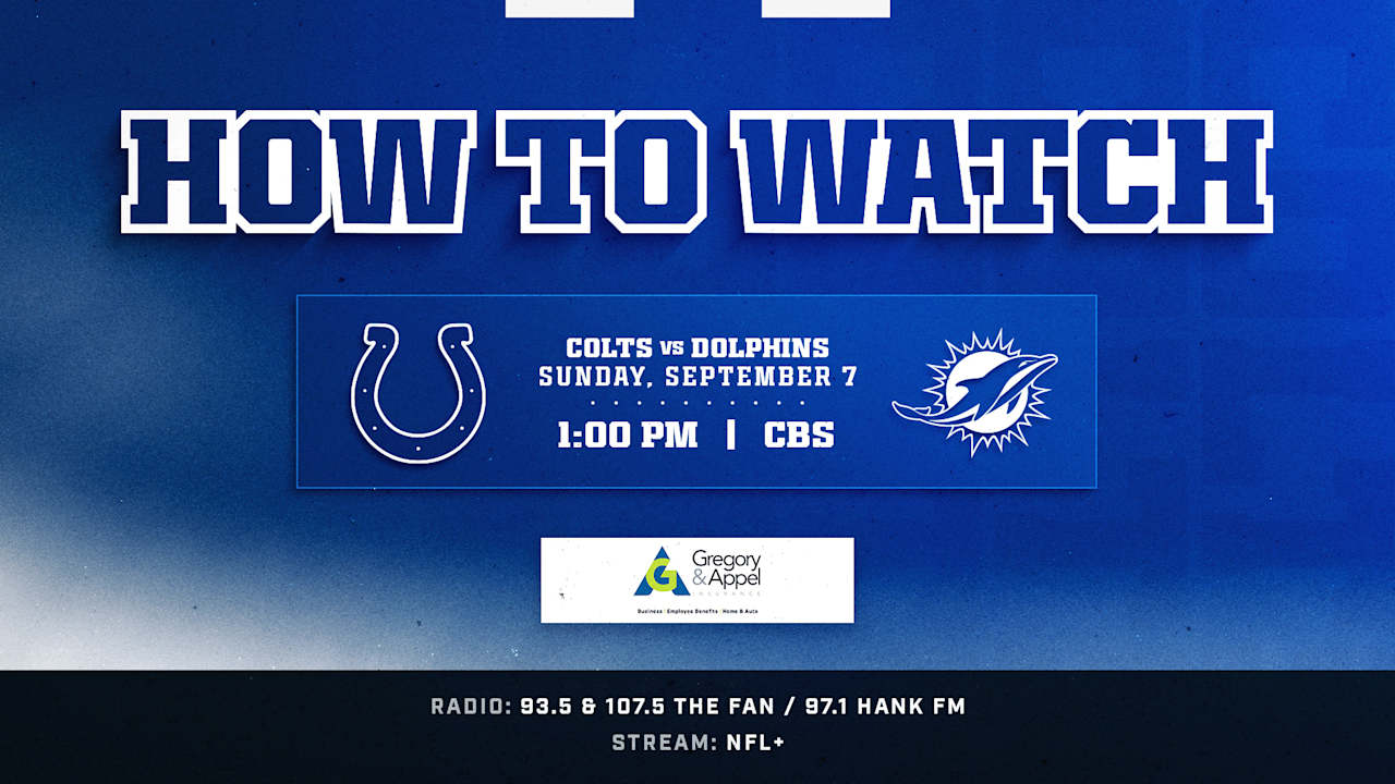 Where to watch Miami Dolphins at Indianapolis Colts? The week 1 game kicks off at 1:00 p.m. ET this Sunday and is available to watch on CBS.