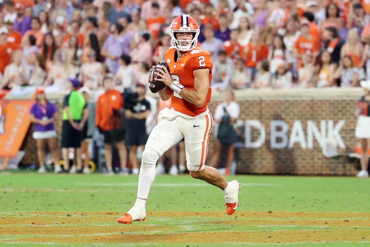 Cade Klubnik #2 of the Clemson Tigers