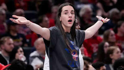 Caitlin Clark shares courtside moment with San Francisco 49ers players during Indiana Fever clash with Valkyries