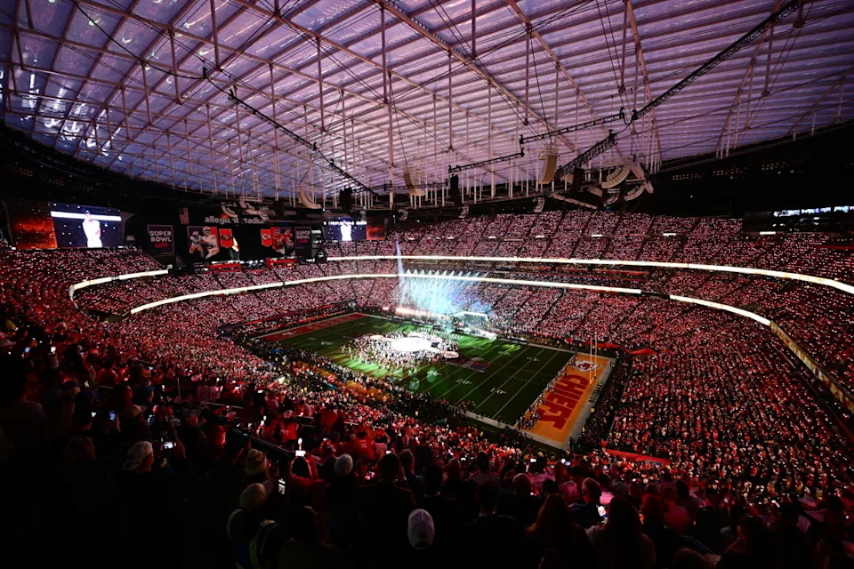 View of the field during Apple Music halftime show of Super Bowl LVIII between the Kansas City Chiefs and the San Francisco 49ers at Allegiant Stadium in Las Vegas, Nevada, February 11, 2024. (Photo by Patrick T. Fallon / AFP) (Photo by PATRICK T. FALLON/AFP via Getty Images)PATRICK T. FALLON/Getty Images
