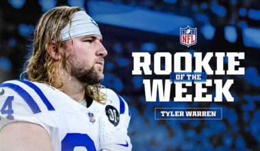 Colts TE Tyler Warren wins Week 2 NFL Rookie of the Week 