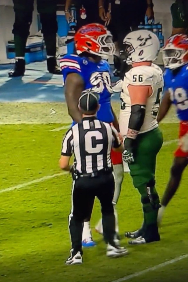 College football player ejected from game.