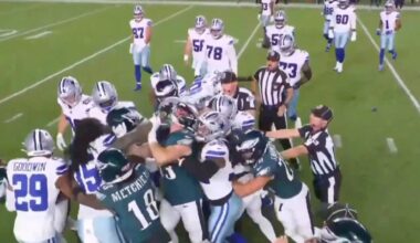 Philadelphia Eagles and Dallas Cowboys in mass brawl after controversial act sparks heated NFL season opener