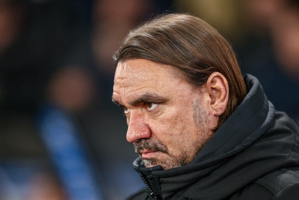Daniel Farke looks gloomy on Leeds United touchline