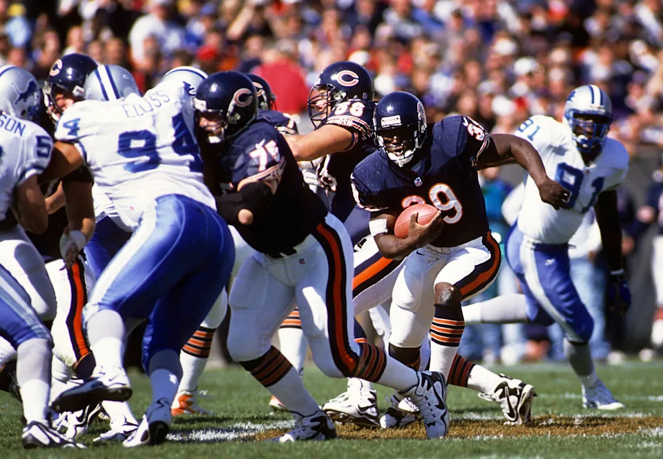 The fifth overall pick played three years in Chicago. Of his 1,497 NFL rushing yards, 916 came in his second season.