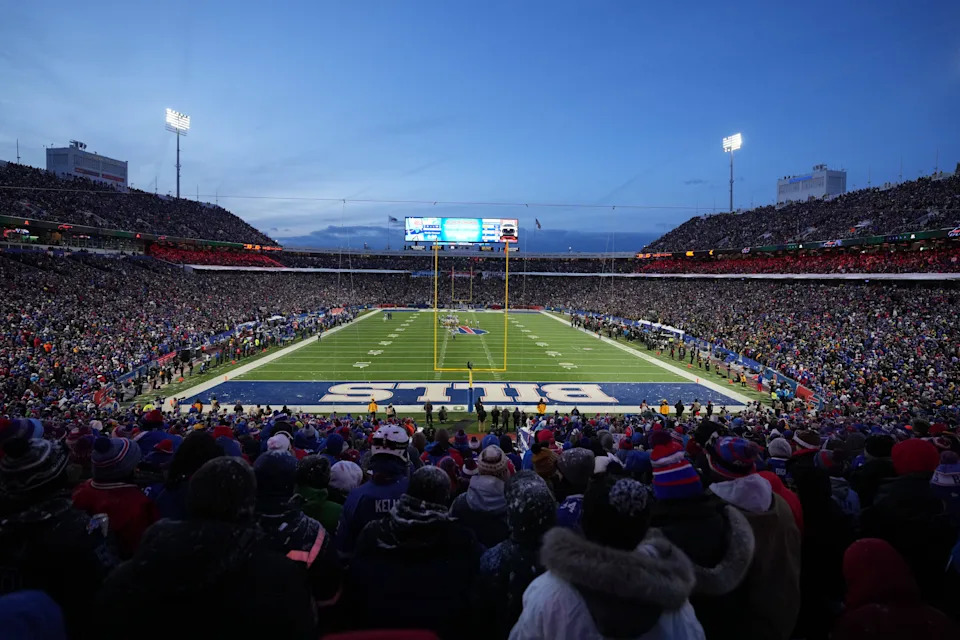 Jan 15, 2024; Orchard Park, New York, USA; General view of the stadium during the game between Buffalo Bills and the Pittsburgh Steelers in a 2024 AFC wild card game at Highmark Stadium. Mandatory Credit: Kirby Lee-USA TODAY Sports