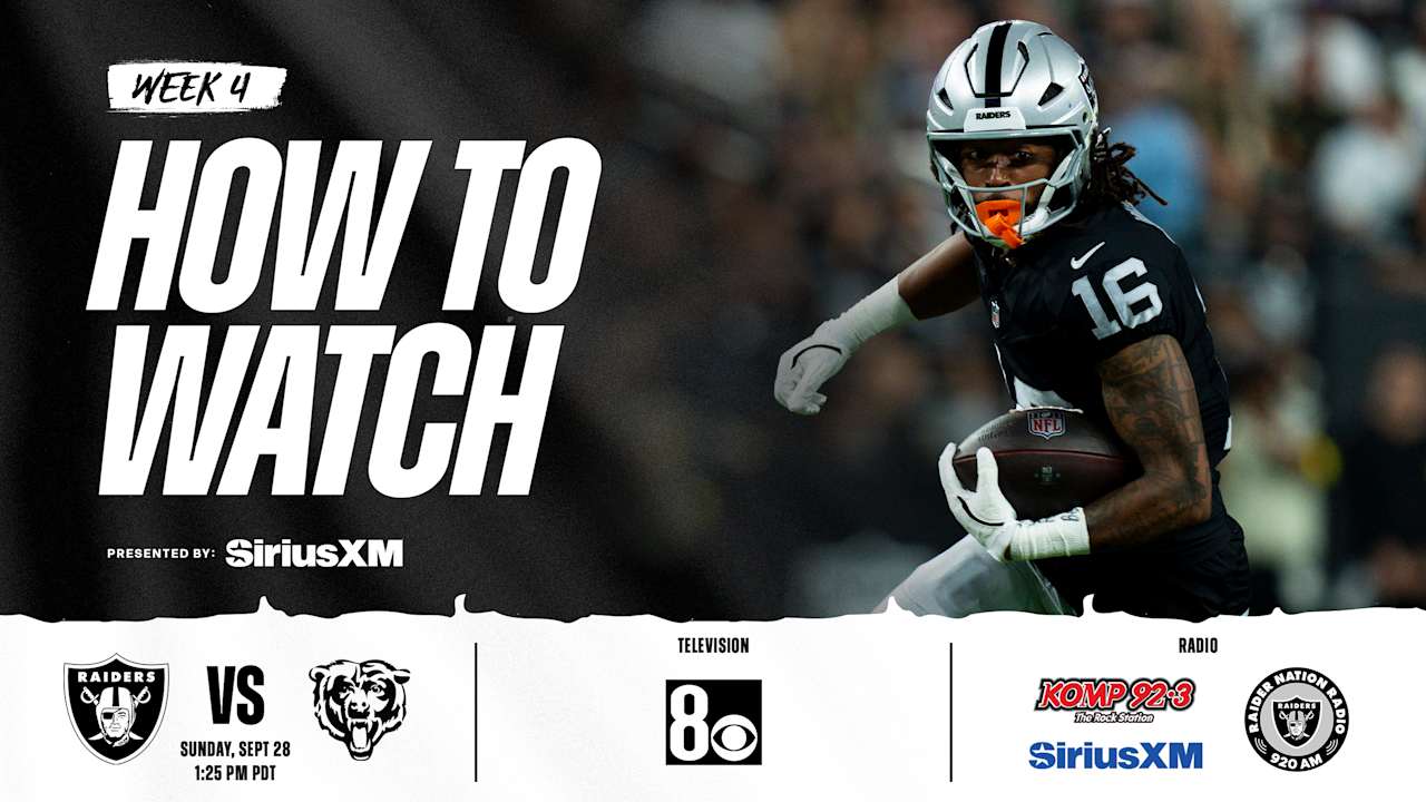How to watch Las Vegas Raiders vs. Chicago Bears on September 28, 2025
